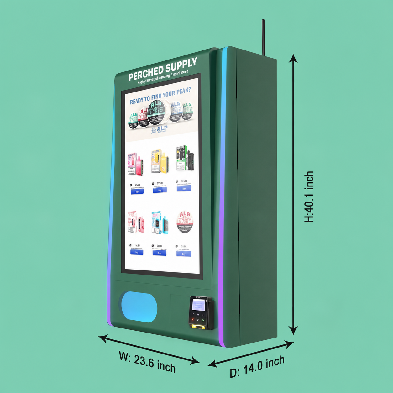 Perched Supply wall-mounted vape machine